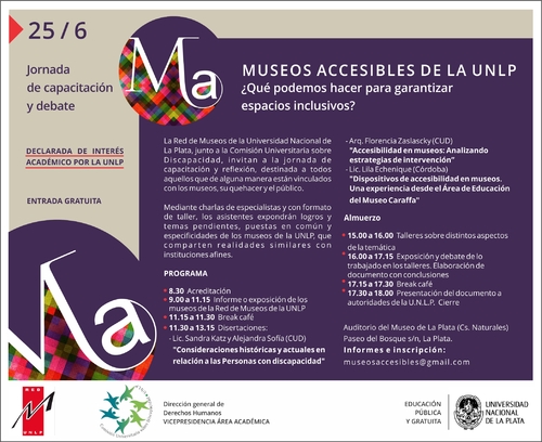 25 de junio de 2015. Museos accesibles de la UNLP. Jornada de capacitación y debate