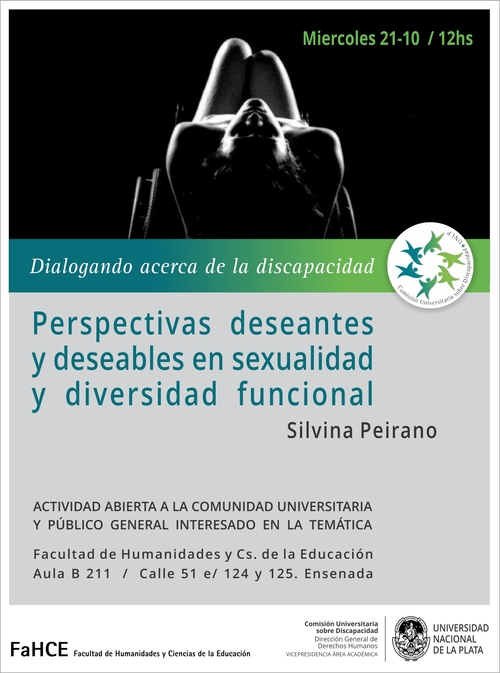 Afiche de la Jornada Perspectivas deseantes y deseables en sexualidad y diversidad funcional.