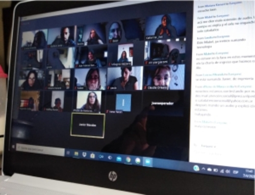 Captura de pantalla de reunión virtual.