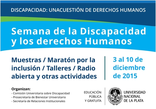 Afiche sobre la Semana de la Discapacidad y los Derechos Humanos. Diciembre 2015